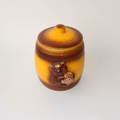 Глиняный горшочек с мёдом "Медведь", 0,35 л.